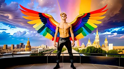 Color, love, and celebration in male pride art. Cinematic UHD.
