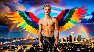Color, love, and celebration in male pride art. Cinematic UHD.