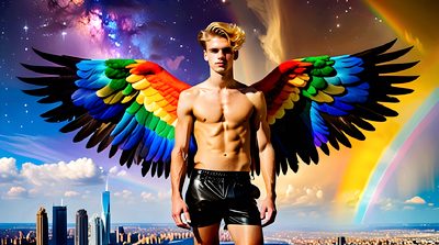 Color, love, and celebration in male pride art. Cinematic UHD.