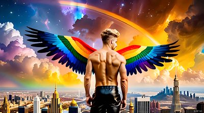 Color, love, and celebration in male pride art. Cinematic UHD.