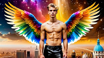 Color, love, and celebration in male pride art. Cinematic UHD.