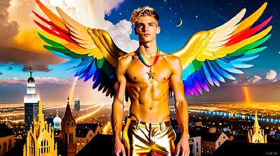Color, love, and celebration in male pride art. Cinematic UHD.