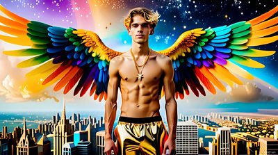 Color, love, and celebration in male pride art. Cinematic UHD.