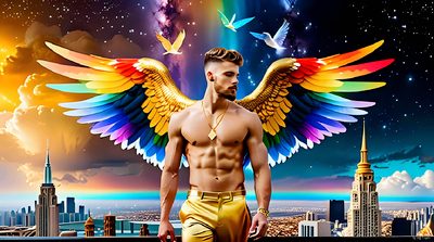 Color, love, and celebration in male pride art. Cinematic UHD.