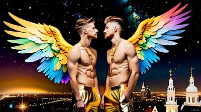 Color, love, and celebration in male pride art. Cinematic UHD.