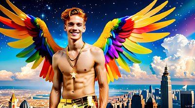 Color, love, and celebration in male pride art. Cinematic UHD.