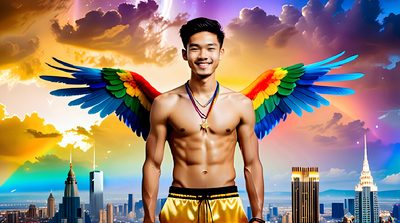 Color, love, and celebration in male pride art. Cinematic UHD.
