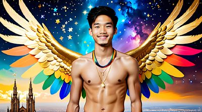 Color, love, and celebration in male pride art. Cinematic UHD.