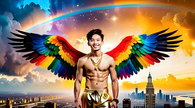 Color, love, and celebration in male pride art. Cinematic UHD.