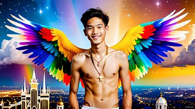 Color, love, and celebration in male pride art. Cinematic UHD.