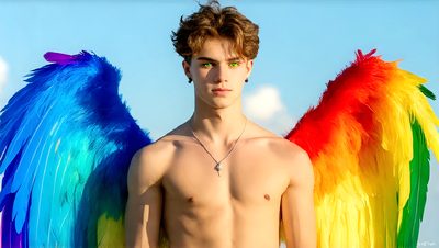 Color, love, and celebration in male pride art. Cinematic UHD.