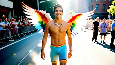 Color, love, and celebration in male pride art. Cinematic UHD.