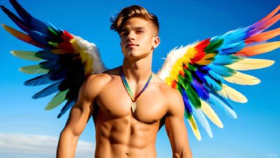 Color, love, and celebration in male pride art. Cinematic UHD.
