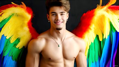 Color, love, and celebration in male pride art. Cinematic UHD.