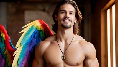 Color, love, and celebration in male pride art. Cinematic UHD.