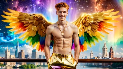 Color, love, and celebration in male pride art. Cinematic UHD.