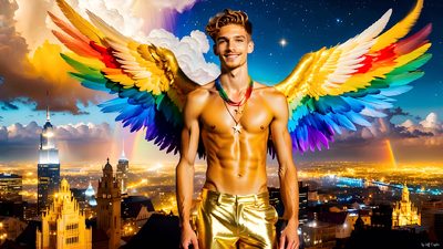 Color, love, and celebration in male pride art. Cinematic UHD.