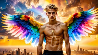 Color, love, and celebration in male pride art. Cinematic UHD.