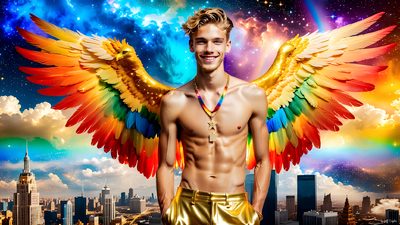 Color, love, and celebration in male pride art. Cinematic UHD.