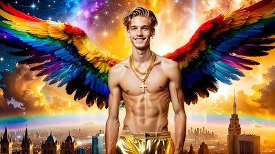 Color, love, and celebration in male pride art. Cinematic UHD.