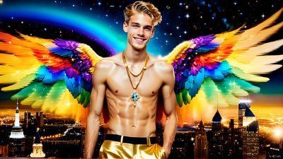 Color, love, and celebration in male pride art. Cinematic UHD.