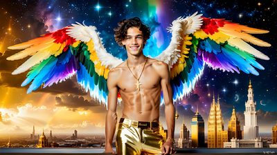 Color, love, and celebration in male pride art. Cinematic UHD.