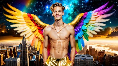 Color, love, and celebration in male pride art. Cinematic UHD.