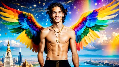 Color, love, and celebration in male pride art. Cinematic UHD.