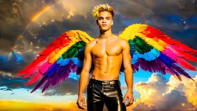 Color, love, and celebration in male pride art. Cinematic UHD.