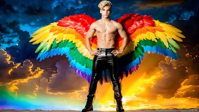 Color, love, and celebration in male pride art. Cinematic UHD.