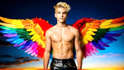 Color, love, and celebration in male pride art. Cinematic UHD.