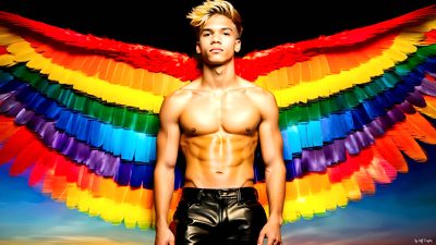 Color, love, and celebration in male pride art. Cinematic UHD.