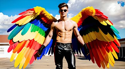 Color, love, and celebration in male pride art. Cinematic UHD.