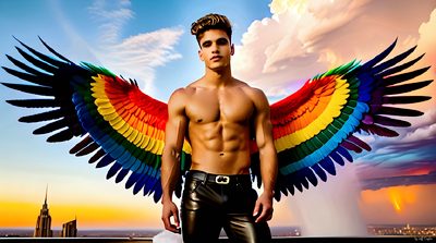 Color, love, and celebration in male pride art. Cinematic UHD.