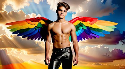 Color, love, and celebration in male pride art. Cinematic UHD.