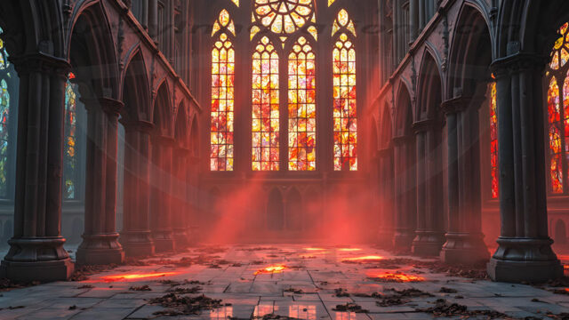 Intricate spider webs, weathered tombstones, dim ethereal moonlight, gnarled bare branches, low rolling fog, crepuscular rays, weeping angel statue, wrought-iron gate, mausoleum, vampire gothic, blood-red moon, dew on cobwebs, volumetric lighting, rim lighting, macabre shadows, photorealistic, hauntingly beautiful, eerie atmosphere, cinematic composition, deep contrast