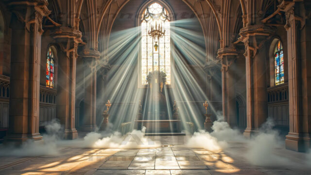Intricate spider webs, weathered tombstones, dim ethereal moonlight, gnarled bare branches, low rolling fog, crepuscular rays, weeping angel statue, wrought-iron gate, mausoleum, vampire gothic, blood-red moon, dew on cobwebs, volumetric lighting, rim lighting, macabre shadows, photorealistic, hauntingly beautiful, eerie atmosphere, cinematic composition, deep contrast