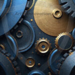 Amazing Graphics Art Collection: Modern Metallic Gears - HD Desktop Wallpaper & Backgrounds.