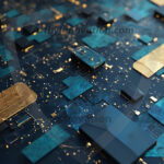 Amazing Graphics Art Collection: Gold, Blue, & Black Technology - HD Desktop Wallpaper & Backgrounds.