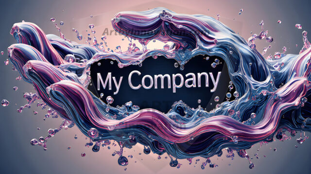 Logo Colored Water Dynamic: Amazing Digital Graphics Art Collection.
A Rainbow of Colored Water in Motion, using a colorful palette. Bursting out of the water, dynamitic flowing streams of color, with a metallic metal plate for a company logo.