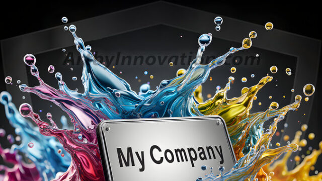 Logo Colored Water Dynamic: Amazing Digital Graphics Art Collection.
A Rainbow of Colored Water in Motion, using a colorful palette. Bursting out of the water, dynamitic flowing streams of color, with a metallic metal plate for a company logo.
