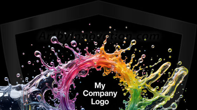 Logo Colored Water Dynamic: Amazing Digital Graphics Art Collection.
A Rainbow of Colored Water in Motion, using a colorful palette. Bursting out of the water, dynamitic flowing streams of color, with a metallic metal plate for a company logo.