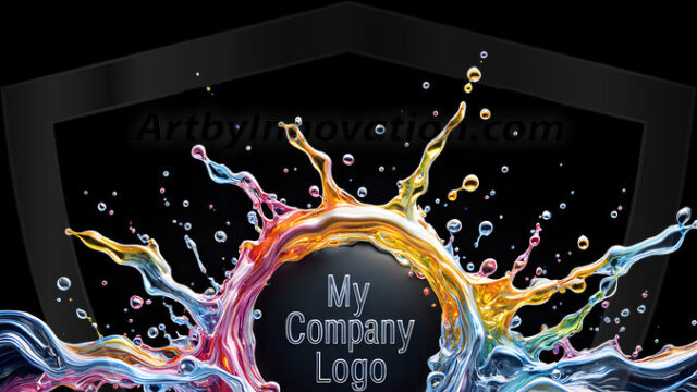 Logo Colored Water Dynamic: Amazing Digital Graphics Art Collection.
A Rainbow of Colored Water in Motion, using a colorful palette. Bursting out of the water, dynamitic flowing streams of color, with a metallic metal plate for a company logo.