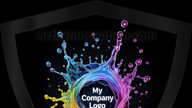 Logo Colored Water Dynamic: Amazing Digital Graphics Art Collection.
A Rainbow of Colored Water in Motion, using a colorful palette. Bursting out of the water, dynamitic flowing streams of color, with a metallic metal plate for a company logo.