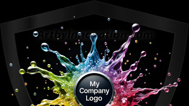 Logo Colored Water Dynamic: Amazing Digital Graphics Art Collection.
A Rainbow of Colored Water in Motion, using a colorful palette. Bursting out of the water, dynamitic flowing streams of color, with a metallic metal plate for a company logo.