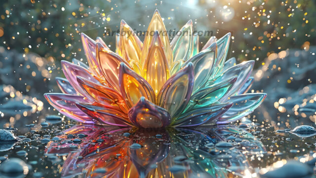 Logo Colored Water Dynamic: Amazing Digital Graphics Art Collection.
A Rainbow of Colored Water in Motion, using a colorful palette. Bursting out of the water, dynamitic flowing streams of color, with a metallic metal plate for a company logo.