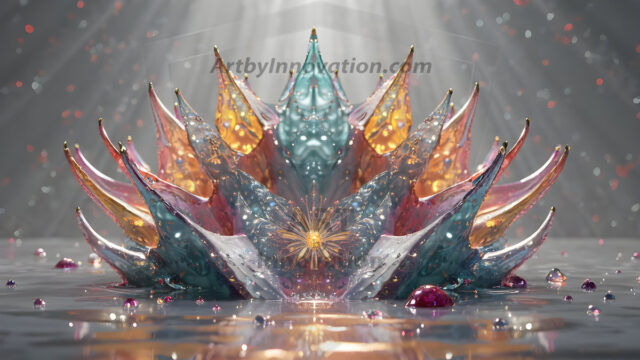 Logo Colored Water Dynamic: Amazing Digital Graphics Art Collection.
A Rainbow of Colored Water in Motion, using a colorful palette. Bursting out of the water, dynamitic flowing streams of color, with a metallic metal plate for a company logo.