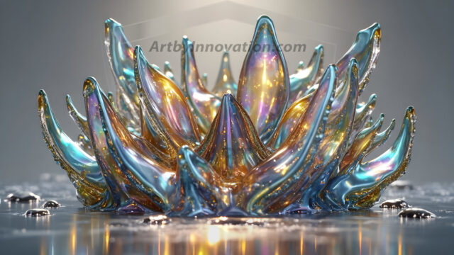 Logo Colored Water Dynamic: Amazing Digital Graphics Art Collection.
A Rainbow of Colored Water in Motion, using a colorful palette. Bursting out of the water, dynamitic flowing streams of color, with a metallic metal plate for a company logo.