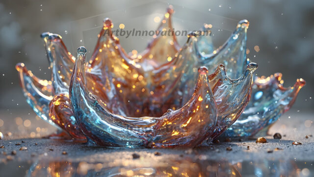 Logo Colored Water Dynamic: Amazing Digital Graphics Art Collection.
A Rainbow of Colored Water in Motion, using a colorful palette. Bursting out of the water, dynamitic flowing streams of color, with a metallic metal plate for a company logo.