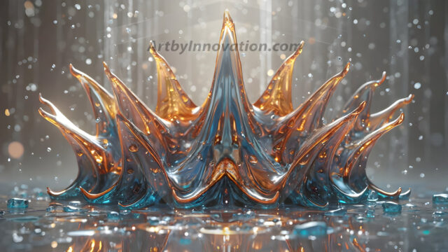 Logo Colored Water Dynamic: Amazing Digital Graphics Art Collection.
A Rainbow of Colored Water in Motion, using a colorful palette. Bursting out of the water, dynamitic flowing streams of color, with a metallic metal plate for a company logo.